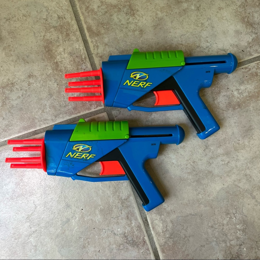 Vintage Nerf 4 Shot 1998 Larami Limited Revolver 4532-0 | Set of 2 | Working